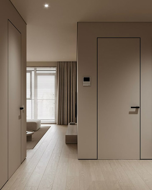 Detail instalace hliníkové skryté zárubně ve fázi hrubé stavby